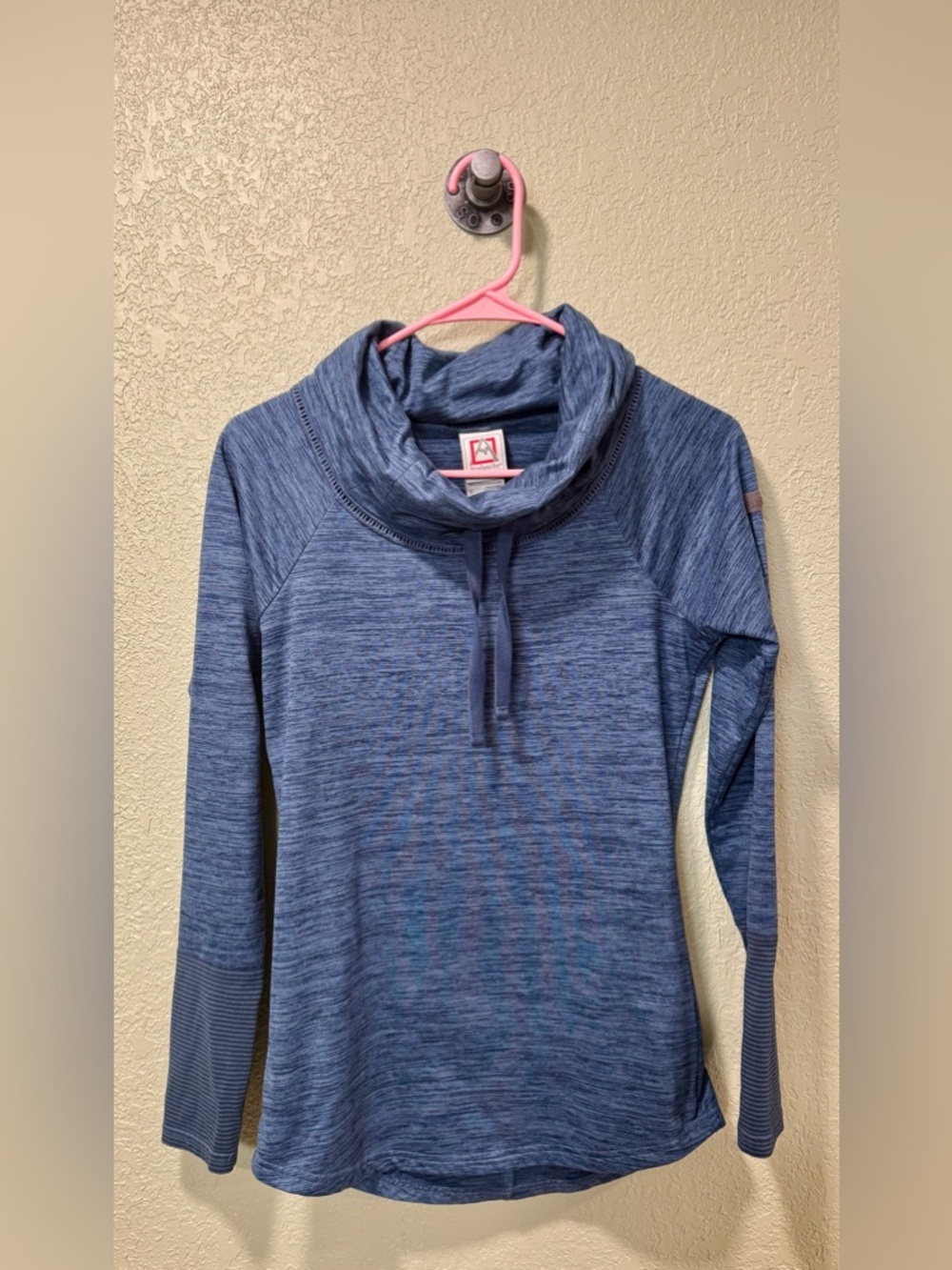 Avalanche Heathered Blue Cowl Neck Pullover S